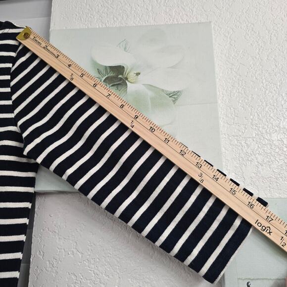 Macphee Japanese Nautical Striped Dress Navy White S Coastal Resort Minimalist - Picture 7 of 11